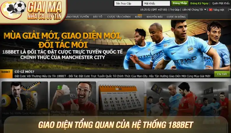 Review nhà cái 188bet - Sân chơi chuyên nghiệp cho cược thủ 1 Giao diện tổng quan của hệ thống 188bet