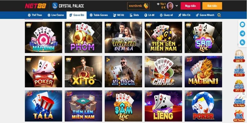 Trải Nghiệm Net88 Với Sâm, Tá Lả, 3 Cây, Tiến Lên, Liêng 2 Cách chơi cơ bản 5 game bài nổi bật