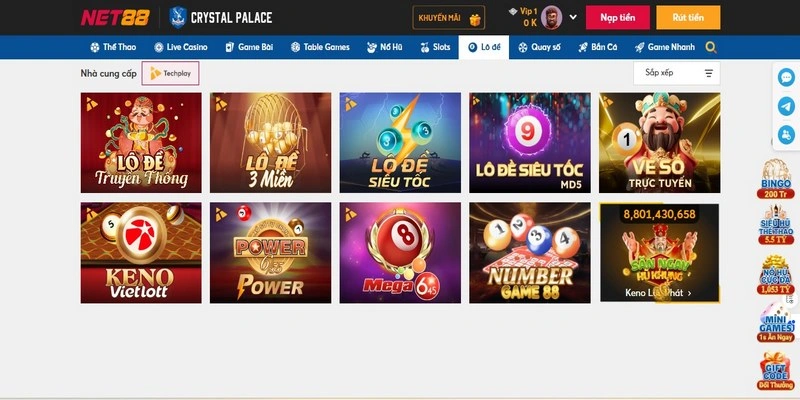 Net88 có 10 loại trò lô đề cực hot
